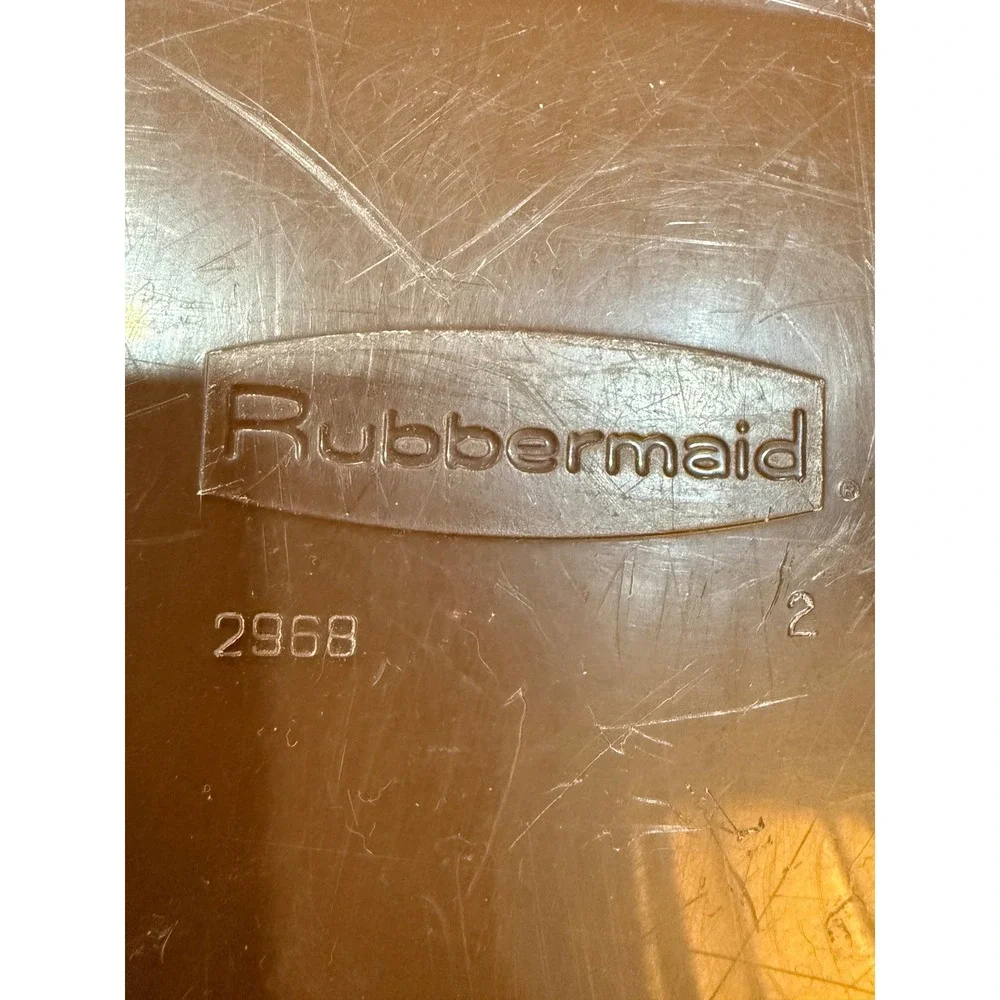 Vintage Rubbermaid Roughneck Laundry Basket Brown Floral USA Storage Bin 2968